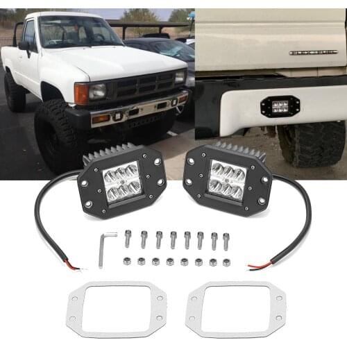 Car Lights Universal Reverse Front & Rear Bumper Backup Flush Mount 2x 24W LED Light For Ford F150 F250 Off Road Accessories
