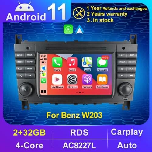 MEKEDE 4+64G 8Core Car radio 2 din android 10 with screen For Mercedes Benz W203 W209 W219 A Class A160 C-Class C180 C200 CLK200