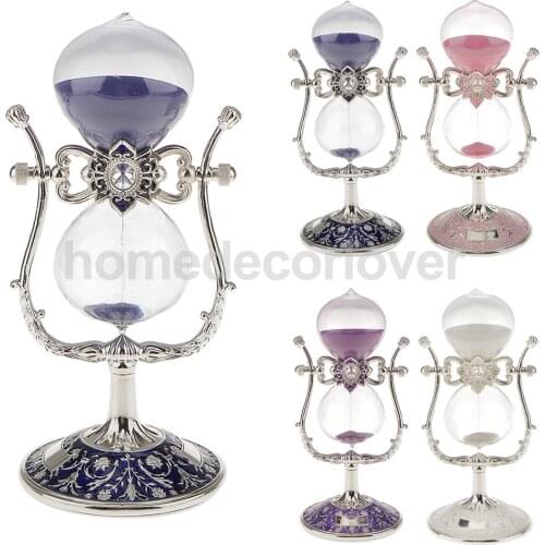 Rotatable Sandglass Hourglass Timer Clock With Stand Home Office Decoration