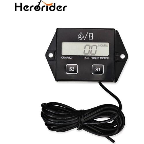 For Motorcycle Car Boat Digital Engine Tachometer Tach Hour Meter Digital Tachometer Gauge Inductive Rpm Meter LCD Display