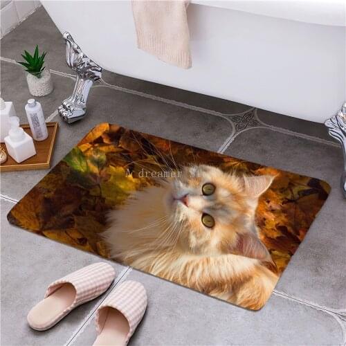 Home Decoration 3D Animal Cat Carpet Flannel Anti-slip Girls Bedroom Area Rugs Child Play Floor Mat Cartoon Living Room Carpets