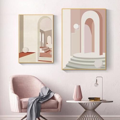 Home Decor Northern European Simple city corner Ball HD Art Creative Hanging Painting Poster Wall For Home Canvas Painting