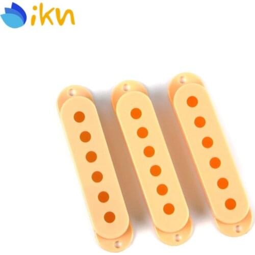 New 9pcs Yellow Cream Strat Electric Guitar Single Coil Pickup Cover Plastic 48mm/50mm/52mm Hole Spacing for Choose