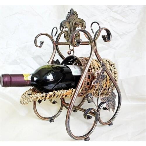 European Wicker Wine Rack Royal Wine Holder Home Bar Stand Red Wine Glass Holder Hotel Party Accessories Metal Wedding Ornament
