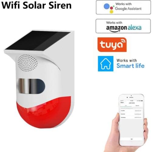 Tuya WiFi PIR Infrared Detector Security Burglar Wireless Alarm Sensor Wifi Alarm System Solar Siren Outdoor Smart Home 433MHz