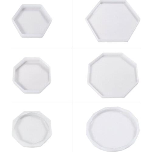 Crystal Epoxy Coaster Resin Mold Cup Mat Pad Casting Silicone Mould DIY Crafts Jewelry Making Tools