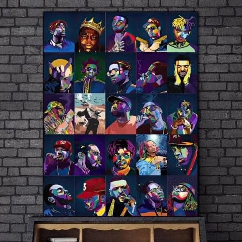 Hip Hop Rapper Character Collection Canvas Paintings On the Wall Art Posters And Prints Modern Home Bar Cuadro Pictures No Frame