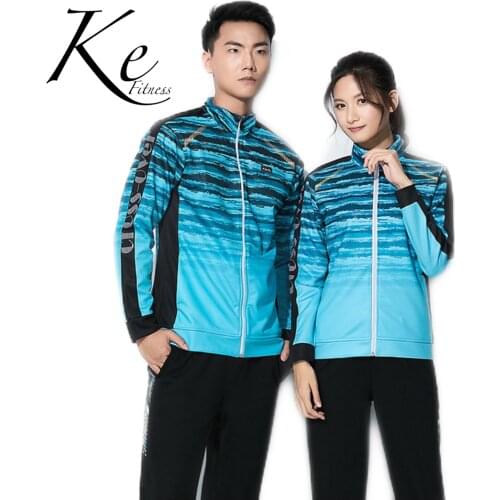KE stand-up collar badminton suit long-sleeved jacket men and women tennis sportswear tracksuit men tracksuit women sports set
