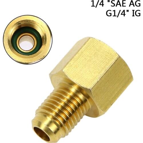 Refrigeration Charging Adapter Brass Support 1/4'' SAE AG To G1/4'' IG Nitrogen Adapter Fittings