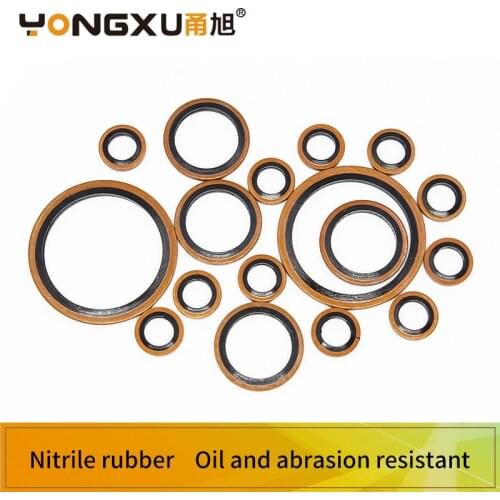M6/M8/M10/M12/M14/M16~60mm High Press Hydralic Rubber Oil Pipe Pad Seal Gasket NBR Metal Copper Bonded Washer Oring Assortment