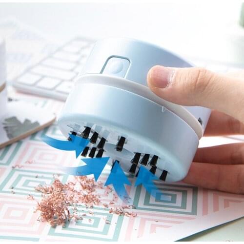 New Portable Desktop Vacuum Cleaner Portable Desktop Mini Desk Recharge Dust Collector for Classroom Office School Supplies