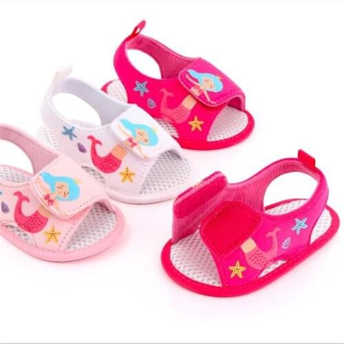 New Summer Baby Shoes Cute Cartoon Infants Girls Crib Shoes Soft Sole Antislip Newborn Cotton First Walkers