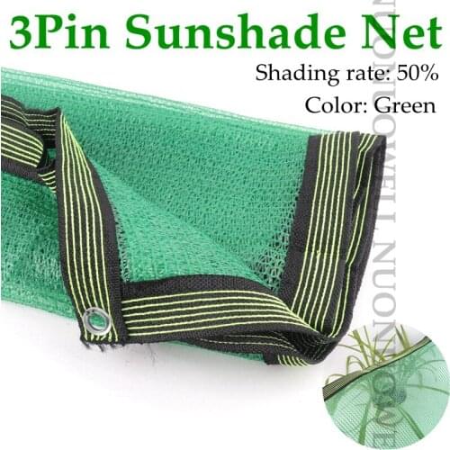 3 Pin HDPE Green Sunshade Net Anti-UV Shading Rate 50% Plant Outdoor Swimming Pool Greenhouse Sun Shade Cooling Shade Net