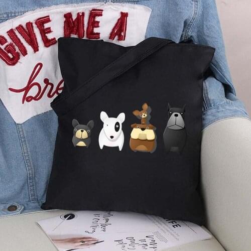 Shopping Bag Harajuku Shopper Bag Women Canvas Shoulder Bag Female Ulzzang Funny Pattern Large-capacity Shopping Bags