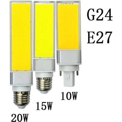 Bombilla G24 LED Bulbs 10W 15W 20W E27 LED Corn Lamp Warm White COB Spotlight 180 Degree 110V 220V Horizontal Plug Light Lampara