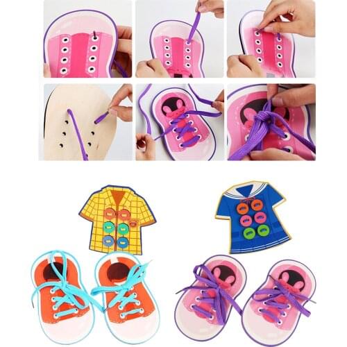 Montessori Fine Motor Lacing Threading Toys Children Toddler Game