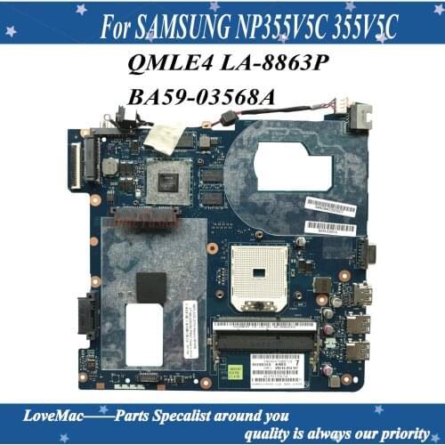 High quality BA59-03568A For SAMSUNG NP355V5C 355V5C Laptop Motherboard QMLE4 LA-8863P HD7670M/2GB 100% tested