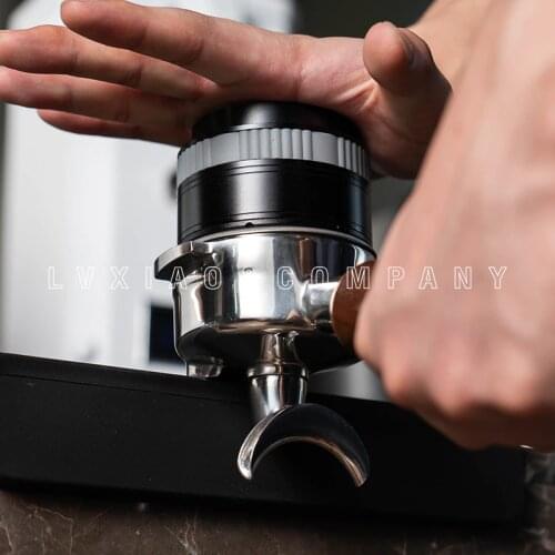 Watchget Flat Press&Rebound 58mm Stainless Steel Coffee Powder Espresso Bean Tamper Press Hammer Coffee Distribution Tool