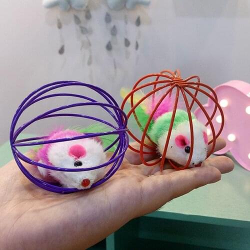 Funny Pet Kitten Cat Toys Playing Mouse Rat Mice Ball Cage Toys Home Gatos Jouet Chat Juguetes Para Gatos Katten Speelgoed