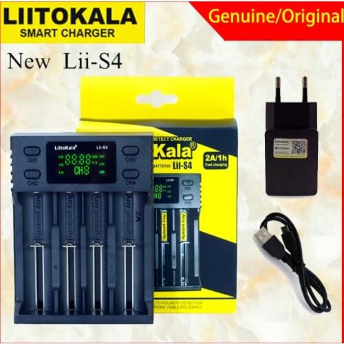 Liitokala Lii-S2 S4 PD4 402 202 Lii-S6 18650 Battery Charger 1.2V 3.7V 3.2V AA21700 NiMH li-ion battery Smart Charger+5V 2A plug