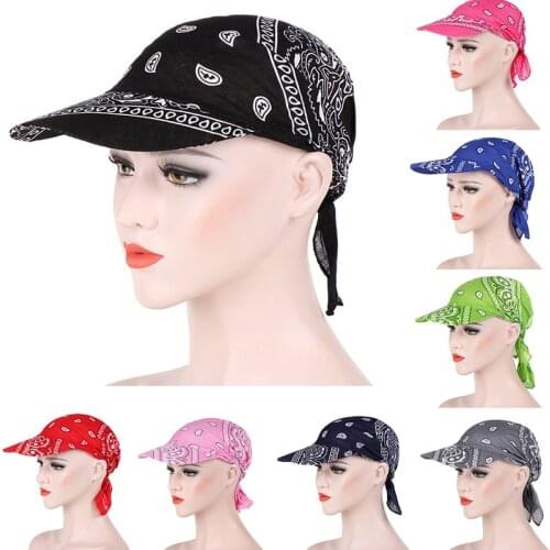 Women Bandana Scarf Hat Outdoor Visor Cashew Print Cap Girl Ladies Beanie Turban Bowknot Long Tail Head Cap High Quality