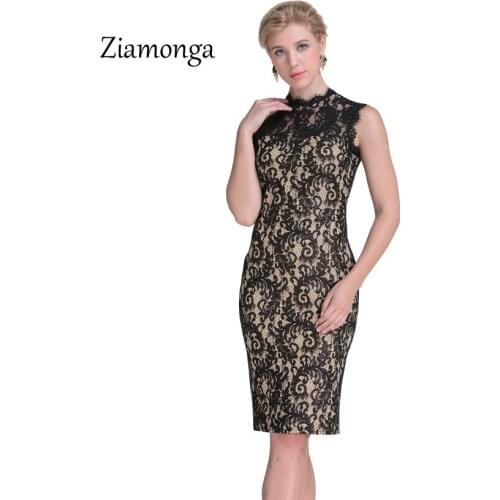 Summer Women Work Wear Dress Vestidos Sleeveless Embroidery Lace Dress Casual Autumn Midi Dress Sexy Spring Pencil Dress