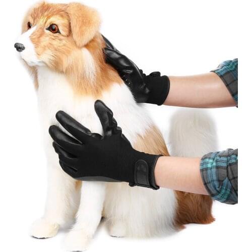 1 Pair Grooming Glove for Cats Soft Rubber Pet Hair Remover Dog Horse Cat Shedding Bathing Massage Brush Clean Comb for Animals
