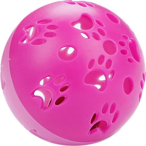 1pc Cat Ball Toy Interactive Paw Decor Design Plastic Cat Ball Kitten Toy Ball With Bell Pet Supplies Cat Favors