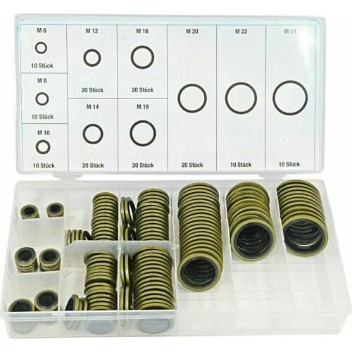 150pcs Bonded Seal Sealing Ring Assortment Kit Oil Drain Screw Seal Set M6 M8 M10 M12 M14 M16 M18 M20 M22 M24