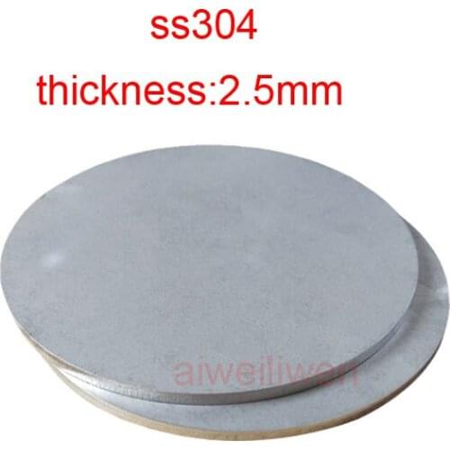 2.5mm thick 304 Stainless steel round plate ss304 plectane circular plate disc plate circular flat-plate stainless sheet