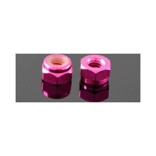 5pcs M3 aluminum alloy stop loose anti-loose nuts with nylon washer Locking self-locking colored nut rose red color