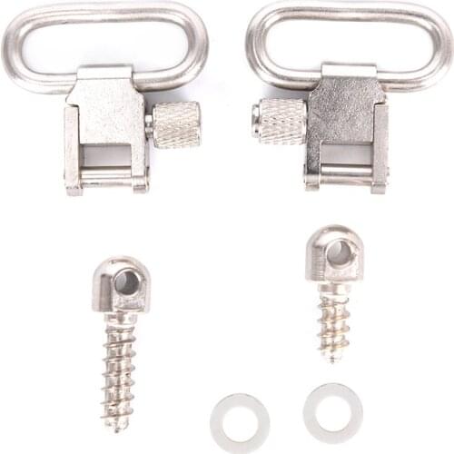 Hunting Accessories stainless steel Metal Strap Ring Thread Strap Ring Pair Silver Professional Quick Detachable Sling Swivel