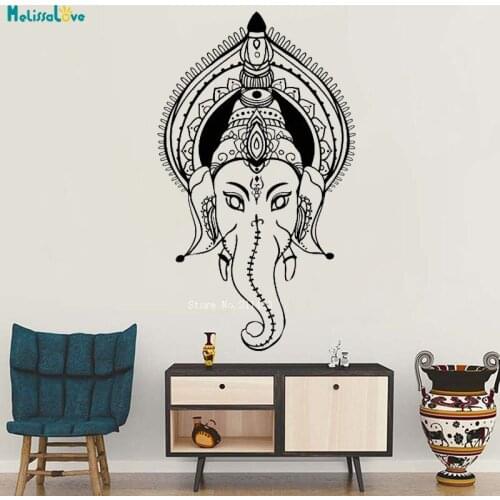God Vinyl Wall Decals Ganesha Head Indian Elephant Stickers Home Deocr Living Room Exquisite Unique Gift YT2301