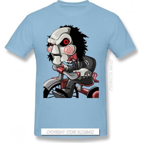 Jig Homme T-Shirt Saw Horror Film Tees 100% Cotton Oversized Tops Tees Male T Shirts Adult Casual Clothing