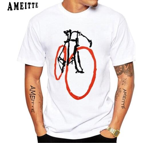 Vintage Classic Track Bicycle Art Print T-Shirt New Summer Men Short Sleeve Funny Bike Design Hip Hop Boy Tops White Casual Tees