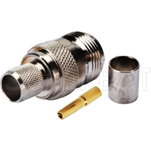 Superbat 2pcs N Female Jack Crimp Connector for RG214 RG213 RG8 LMR400 Cable