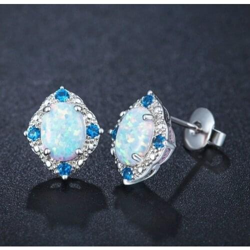 Exquisite Oval Earrings Charm Individuality Bridal Wedding Stud Earring Jewelry Accessories For Girl Best Gift