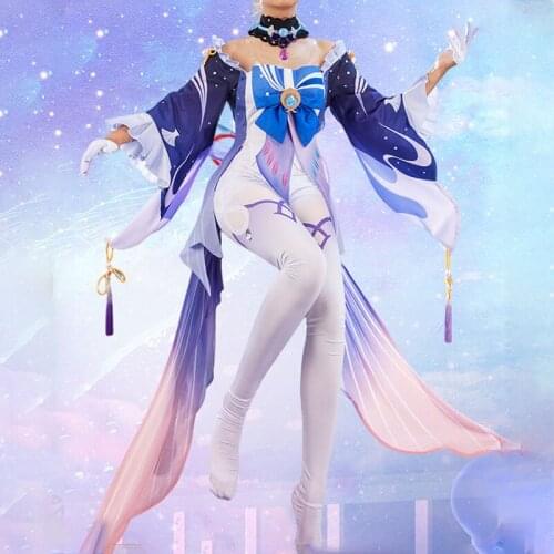 Game Genshin Impact Sangonomiya Kokomi Cosplay Costume Elegant Dress Fancy Outfits Halloween Carnival Uniforms Custom Made