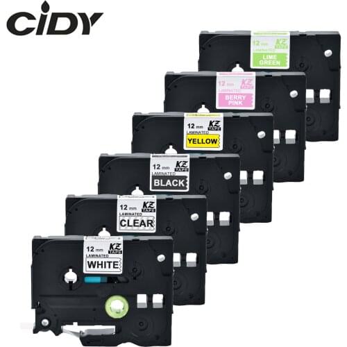 6pcs TZe131 tze-231 tze631 tze831 TZe-MQP35 TZe-MQG35 12mm laminated label tape tze231 brother P touch Pt-h105 Pt-h110 Pt-d210