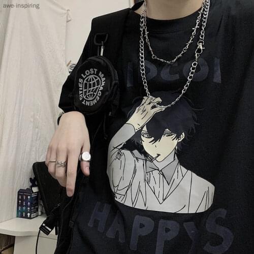 Summer Trend Ins Retro Two-dimensional Animation Printing Loose Large Size Short-sleeved T-shirt Mens and Womens Tops