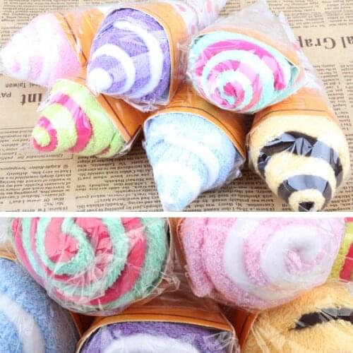 Ice Cream Shaped Cute Soft Washing Towel Portable Double Color Towels Facecloth Washcloth Gift Favor