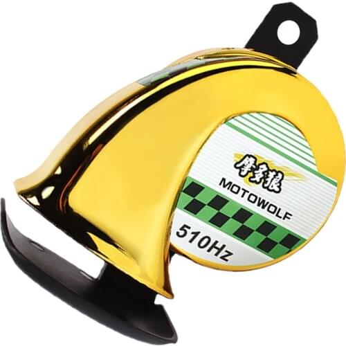 Motorcycle Motor Horn 12V Car 510Hz 110dB Electric Snail Horn Loudspeaker - Gold
