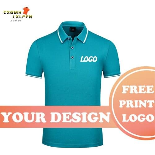 Men and women summer POLO shirt top 9 colors custom logo short sleeve shirt high-end comfortable lapel printing brand text