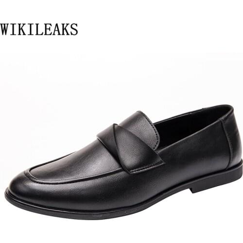 Black Men Dress Shoes Leather Designer Penny Loafers Men Slip on Shoes Men Formal Men Wedding Shoes 2021 Chaussure Homme Zapatos
