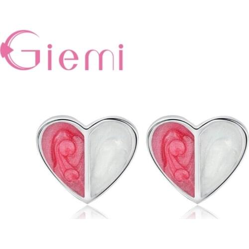 New Fashionable Cute Heart Shape Design 925 Sterling Silver Trendy Stud Earrings Jewelry For Women Ladies Factory Price