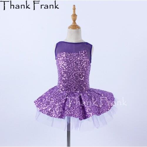 New Girls Sequin Ballet Suit Women Professional Competition Tutu Dress Children Mesh Ballerina Costume Cute Dance Dresses C612