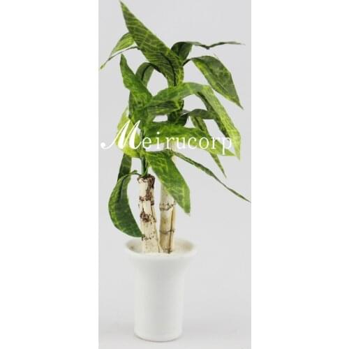 Wholesale fine Dollhouses 1:12 scale Mini flower green potted plant