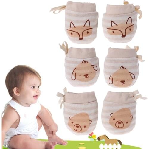 Baby Glove Anti Scratch Face Hand Guard Protection Soft Newborn Mitten Cartoon Wholesale