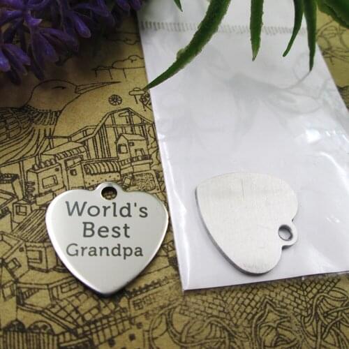 10pcs--"Worlds best Grandpa"stainless steel charms 5 styles for choosing DIY Charms for necklace bracelets