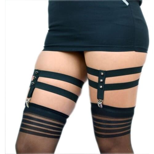 HANAERNES Stockings sexy women suspender belts wedding bridal garter lingerie bondage sexy fetish wear elastic garter belt strap